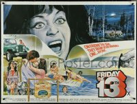 4g0125 FRIDAY THE 13th British quad 1980 great completely different art from slasher horror classic!