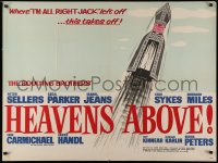 4g0127 HEAVENS ABOVE! British quad 1963 great Donald Parker art of priest flying up, very rare!