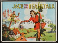4g0180 JACK & THE BEANSTALK stage play British quad 1930s artwork of female Jack & giant!