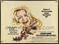 4g0139 SUGARLAND EXPRESS British quad 1974 Steven Spielberg, Goldie Hawn, different & ultra rare!