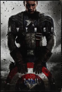 4g0821 CAPTAIN AMERICA: THE FIRST AVENGER teaser DS 1sh 2011 Chris Evans holding his shield!