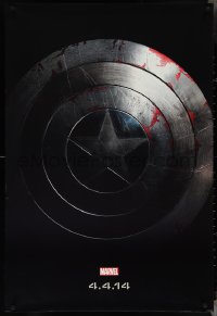4g0822 CAPTAIN AMERICA: THE WINTER SOLDIER teaser DS 1sh 2014 cool image of shield, 4.4.14 style!