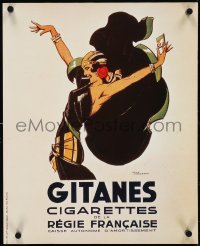 4g0470 GITANES 16x20 French commercial poster 1995 woman wearing black dress by Rene Vincent!