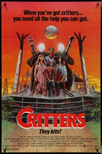 4g0838 CRITTERS 1sh 1986 great completely different art of cast & monsters by Ken Barr!