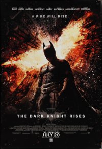 4g0843 DARK KNIGHT RISES advance DS 1sh 2012 Christian Bale as Batman, a fire will rise!