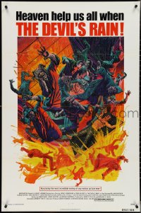 4g0850 DEVIL'S RAIN 1sh 1975 Ernest Borgnine, William Shatner, Anton Lavey, Mort Kunstler art!