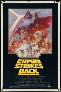 4g0861 EMPIRE STRIKES BACK studio style 1sh R1981 George Lucas sci-fi classic, cool artwork by Tom Jung!