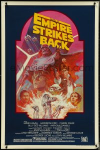 4g0860 EMPIRE STRIKES BACK studio style 1sh R1982 George Lucas sci-fi classic, cool artwork by Tom Jung!