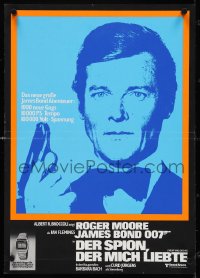 4g0440 SPY WHO LOVED ME German 16x23 1977 Roger Moore as James Bond, Bach, Seiko, blue style!