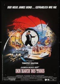 4g0446 LIVING DAYLIGHTS German 12x17 1987 Timothy Dalton as James Bond, montage by Brian Bysouth!
