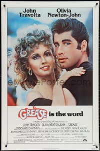 4g0883 GREASE 1sh 1978 c/u of John Travolta & Olivia Newton-John in a most classic musical!