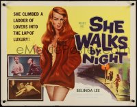 4g0644 SHE WALKS BY NIGHT 1/2sh 1960 German prostitution, sexy art of bad girl Belinda Lee!