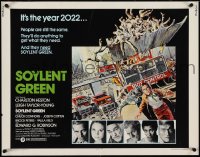 4g0646 SOYLENT GREEN 1/2sh 1973 art of Charlton Heston trying to escape riot control by John Solie!