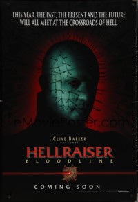4g0899 HELLRAISER: BLOODLINE teaser DS 1sh 1996 Clive Barker, Pinhead at the crossroads of hell!