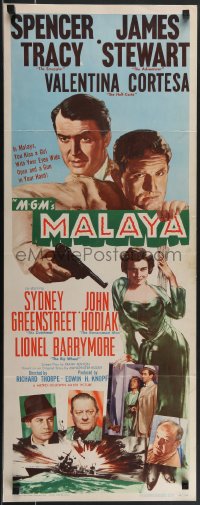 4g0541 MALAYA insert 1949 James Stewart, Spencer Tracy, art of Valentina Cortesa!