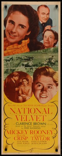 4g0545 NATIONAL VELVET insert 1944 horse racing classic starring Mickey Rooney & Elizabeth Taylor!