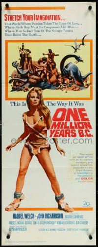 4g0549 ONE MILLION YEARS B.C. insert 1967 full-length sexiest prehistoric cave woman Raquel Welch!