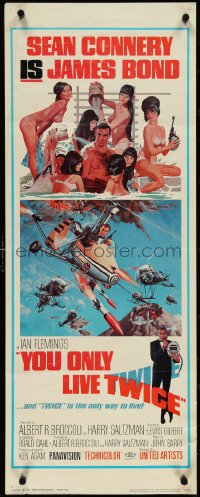 4g0564 YOU ONLY LIVE TWICE insert 1967 art of Sean Connery as James Bond by Frank McCarthy, rare!