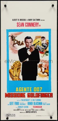 4g0570 GOLDFINGER Italian locandina R1970s different art of Sean Connery as James Bond 007!