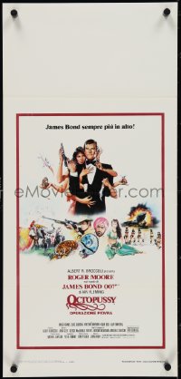 4g0576 OCTOPUSSY Italian locandina 1983 sexy Maud Adams & Roger Moore as James Bond by Daniel Goozee