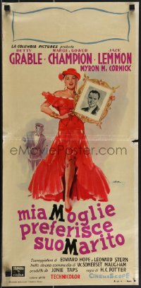 4g0578 THREE FOR THE SHOW Italian locandina 1954 Betty Grable, Jack Lemmon, Marge & Gower Champion!