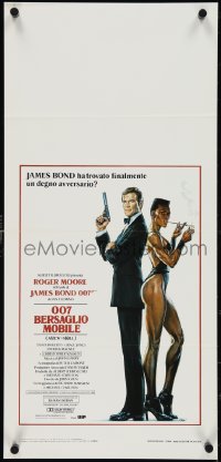4g0579 VIEW TO A KILL Italian locandina 1985 art of Moore as Bond, Tanya Roberts and Walken by Goozee!