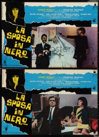 4g0585 BRIDE WORE BLACK 10 Italian 18x27 pbustas 1968 Francois Truffaut, Jeanne Moreau, ultra rare!