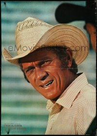 4g0108 JUNIOR BONNER Japanese 29x41 1972 super close-up of rodeo cowboy Steve McQueen!