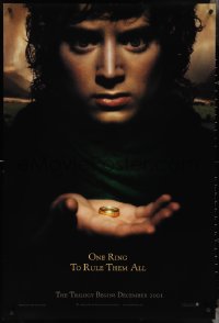 4g0941 LORD OF THE RINGS: THE FELLOWSHIP OF THE RING teaser DS 1sh 2001 J.R.R. Tolkien, one ring!