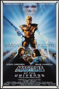 4g0958 MASTERS OF THE UNIVERSE 1sh 1987 image of Dolph Lundgren as He-Man & Langella as Skeletor!