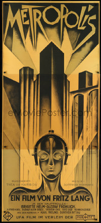 4g0243 METROPOLIS S2 poster 1997 Fritz Lang classic, great Schulz-Neudamm art of female robot!
