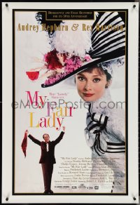4g0965 MY FAIR LADY 1sh R1994 great close-up image of Audrey Hepburn, Rex Harrison!