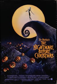 4g0967 NIGHTMARE BEFORE CHRISTMAS DS 1sh 1993 Tim Burton, Disney, great Halloween horror image!