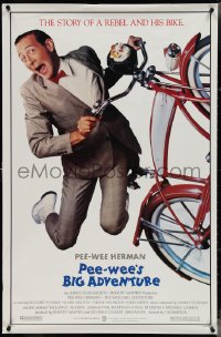 4g0974 PEE-WEE'S BIG ADVENTURE 1sh 1985 Tim Burton, best image of Paul Reubens & his beloved bike!