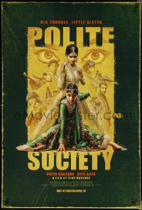 4g0981 POLITE SOCIETY advance DS 1sh 2023 Priya Kansara, Arya, great art, big trouble, little sister!