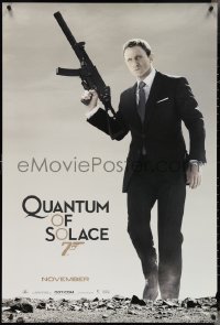 4g0992 QUANTUM OF SOLACE teaser 1sh 2008 Daniel Craig as Bond w/silenced H&K UMP submachine gun!