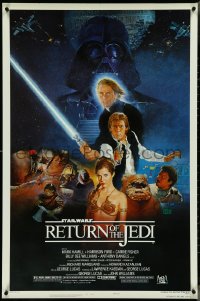 4g1001 RETURN OF THE JEDI style B NSS style printer's test 1sh 1983 ultra rare w/ white title!