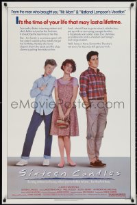 4g1036 SIXTEEN CANDLES 1sh 1984 Molly Ringwald, Anthony Michael Hall, directed by John Hughes!