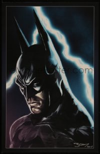 4g0335 BATMAN signed 11x17 art print 2015 by the artist BCR, close-up with lightning!