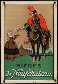 4g0464 BIERES DE NEUFCHATEAU 15x22 French advertising poster 1920s Georges Ripart art, ultra rare!