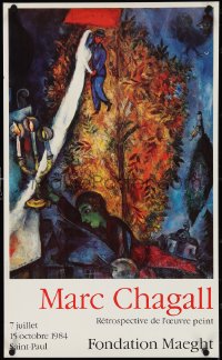 4g0476 MARC CHAGALL 17x28 French museum/art exhibition 1984 his artwork 'The Tree of Life'!