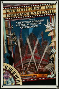 4g0150 NEW YORK SUMMER 25x38 stage poster 1979 wonderful Byrd art of Radio City Music Hall!