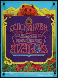 4g0509 QUICKSILVER/ACE OF CUPS/FLAMING GROOVES 14x19 music poster 1968 Schnepf art, San Francisco concert