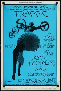 4g0511 TRAFFIC/JOHN HAMMOND/LAMB 14x21 music poster 1970 wild David Singer art!