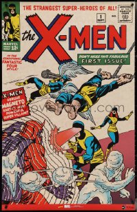 4g0170 X-MEN #5/500 27x42 special poster 1990s Marvel Comics, print of Uncanny X-Men #1 cover!