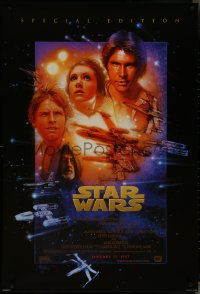 4g1056 STAR WARS style B advance 1sh R1997 George Lucas sci-fi classic, cool art montage by Drew Struzan!