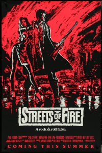 4g1062 STREETS OF FIRE advance 1sh 1984 Walter Hill, Riehm pink dayglo art, a rock & roll fable!