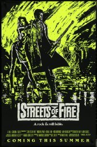 4g1061 STREETS OF FIRE advance 1sh 1984 Walter Hill, Riehm yellow dayglo art, a rock & roll fable!