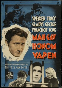 4g0078 THEY GAVE HIM A GUN Swedish 1938 Gladys George, Spencer Tracy & Tone by Aberg, ultra rare!