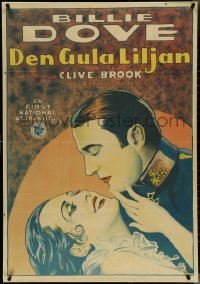 4g0079 YELLOW LILY Swedish 1928 romantic art of Billie Dove & Brook, Alexander Korda, ultra rare!